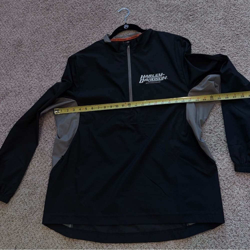 Harley-Davidson Performance Half Zip Windbreaker Jacket Black Gray Men’s L - Picture 11 of 12